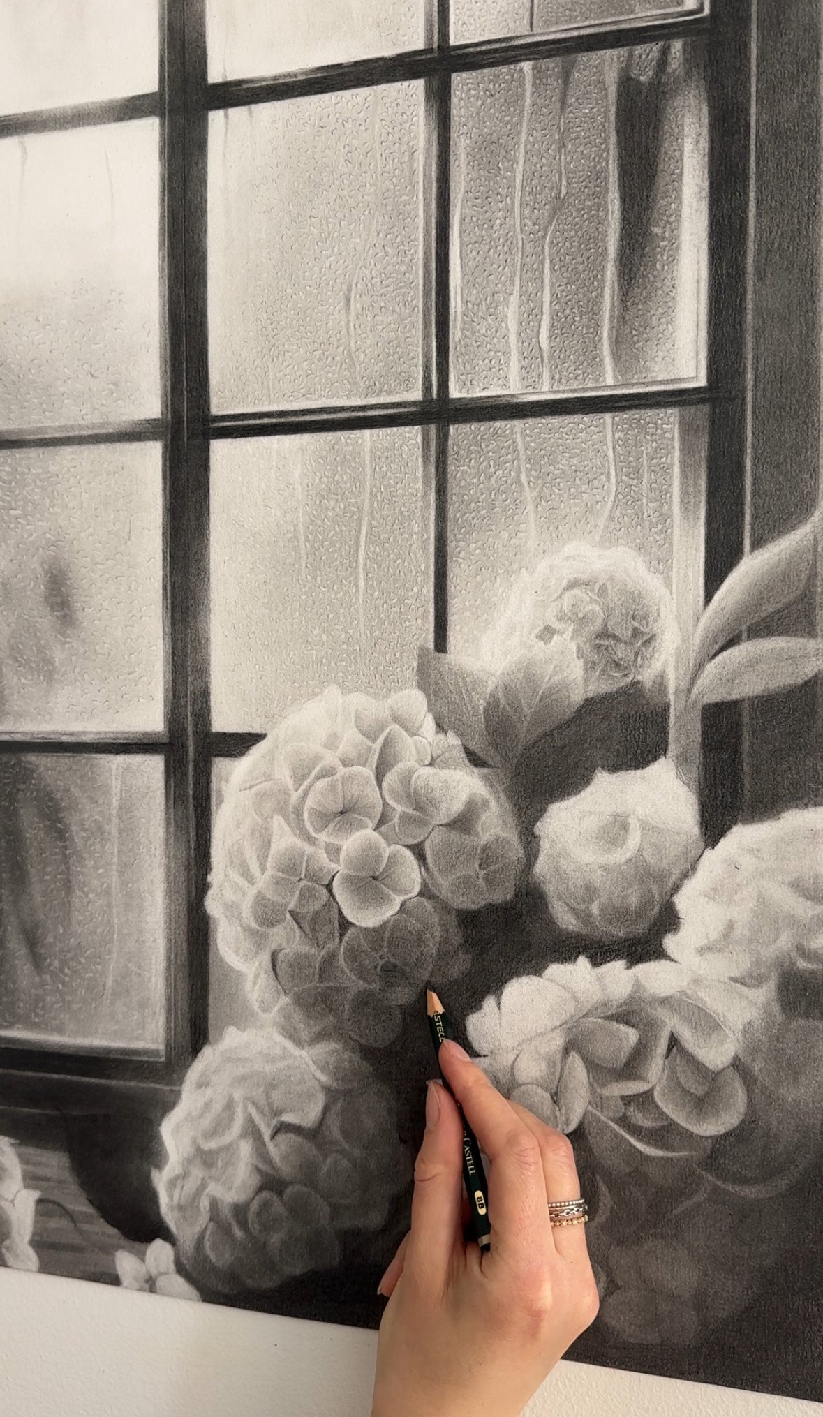 Hypersensible II – Charcoal and Graphite Drawing
