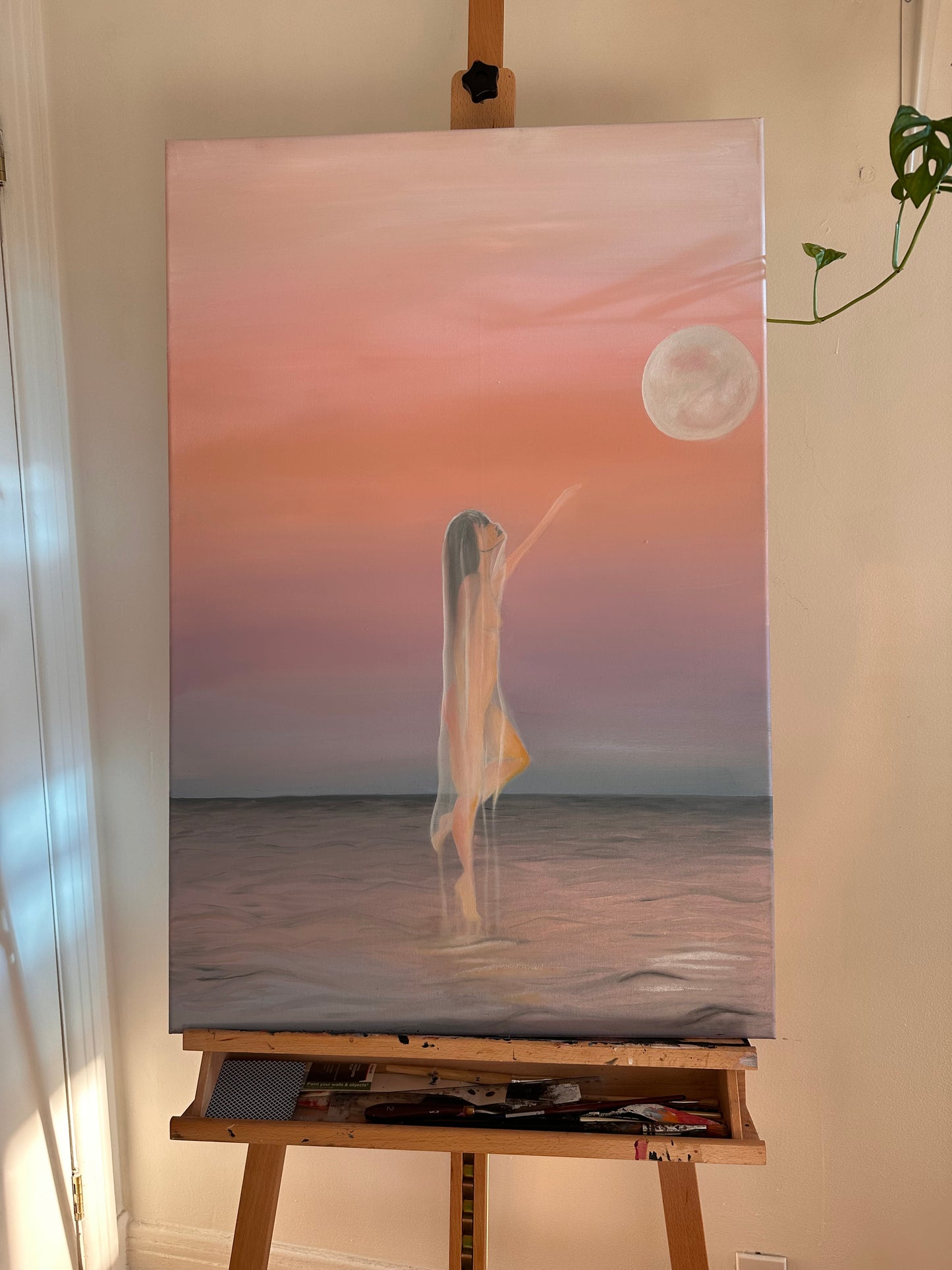 The girl turned into the moon