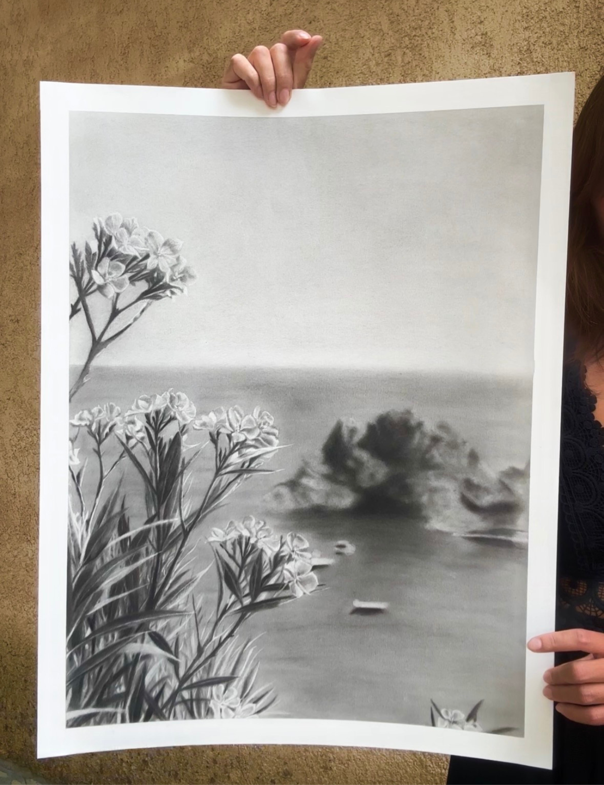 Fenêtre sur l'Estérel - Charcoal Drawing