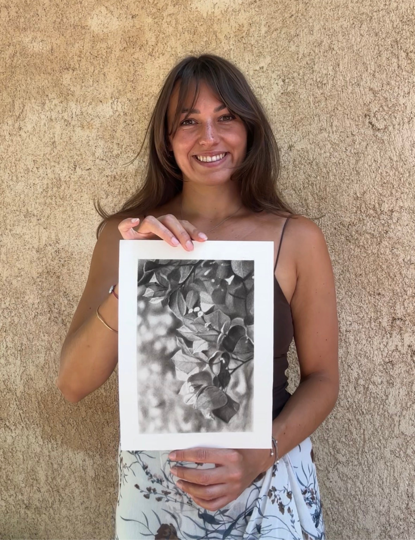 "Bougainvillea" - Charcoal Drawing