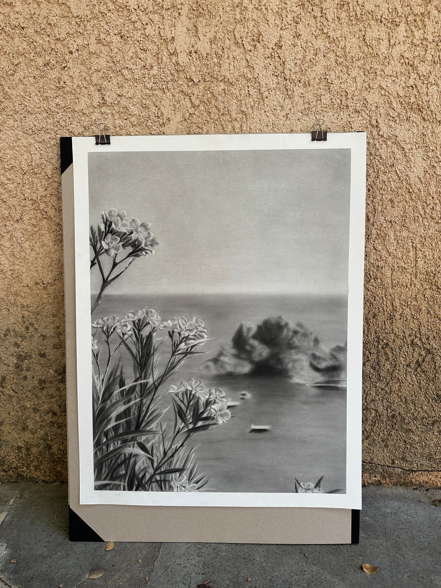 Fenêtre sur l'Estérel - Charcoal Drawing