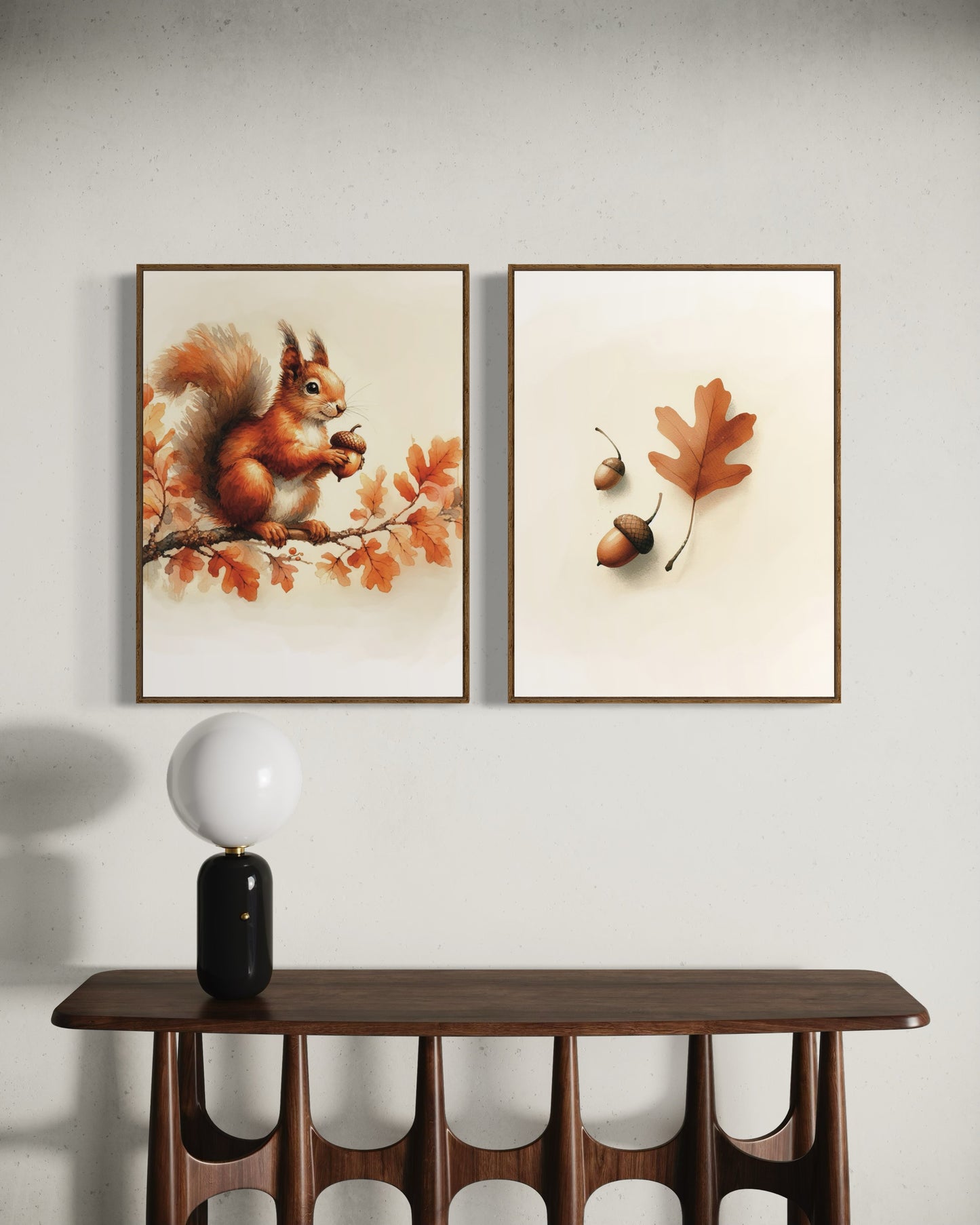 Set of 3 Digital Watercolor Autumn Illustrations